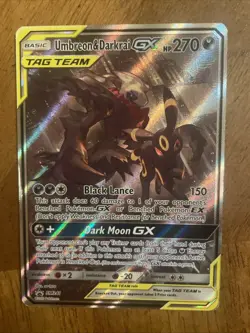 Pokemon TCG Umbreon & Darkrai GX Black Star Promo Tag Team SM241 Near Mint - Image 1