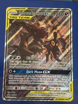 JUMBO Oversized Umbreon & Darkrai GX Tag Team Black Star Promo SM241 Pokemon NM - Image 1