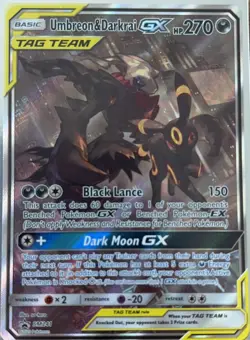 Pokemon TCG Umbreon Darkrai Tag Team GX Black Star Promo Card SM241. In sleeve - Image 4