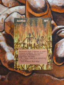 Magic the Gathering Incinerate Hand Painted Unique Custom MTG Altered Art - Image 1