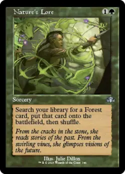 Near Mint, English - 1 x MTG Nature's Lore - Foil - Retro Frame Dominaria Remast - Image 1