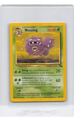 WEEZING 45/62 - Fossil Set - VINTAGE WOTC Pokemon Card - Unlimited - LP - Image 1