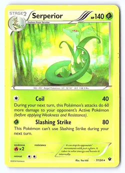 Serperior 7/124 Rare Fates Collide Pokemon Lightly Played - Image 1