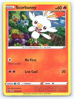 Scorbunny SWSH071 Cosmo Holo Promo Sword & Shield Promo Pokemon Lightly Played - Image 1