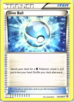 Dive Ball 125/160 Uncommon Primal Clash Pokemon Lightly Played - Image 1