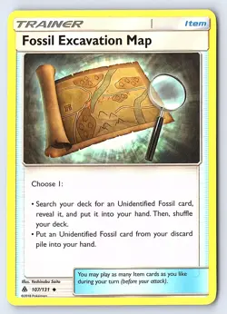 Fossil Excavation Map 107/131 Uncommon Forbidden Light Pokemon Lightly Played - Image 1