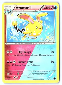 Azumarill 77/114 Uncommon Steam Siege Pokemon Lightly Played - Image 1