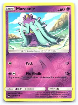 Mareanie 105/214 Common Lost Thunder Pokemon Reverse Holo Lightly Played - Image 1