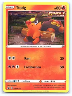 Tepig SWSH172 Cosmo Holo Promo Sword & Shield Promo Pokemon Moderately Played - Image 1