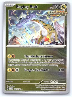 Raging Bolt 111/142 Rare Stellar Crown Pokemon Reverse Holo Lightly Played - Image 1