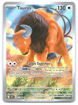 Tauros 096/086 Holo Illustration Rare Chaos Rising Pokemon Near Mint - Image 1