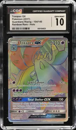 Pokemon Toxapex GX 154/145 Ultra Rare Guardians Rising - CGC 10 - Image 1