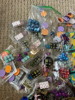 Pokemon TCG Assorted Coins, Pins, Dice, Dividers, 30 Sleeves, Figure Lot - Image 2
