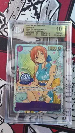 2025 ONE PIECE PROMOS JPN, TREASURE CHEST VOL. 1 NAMI TEXTURED SERIAL UC BGS 10 - Image 2