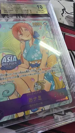 2025 ONE PIECE PROMOS JPN, TREASURE CHEST VOL. 1 NAMI TEXTURED SERIAL UC BGS 10 - Image 3
