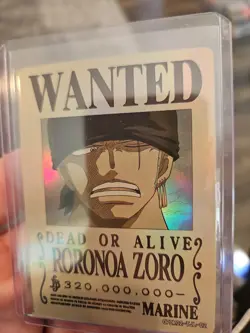 Roronoa Zoro Marine One Piece Wanted Dead or Alive Card OPC1202-TJL-02 Holo - Image 2