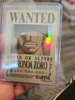 Roronoa Zoro Marine One Piece Wanted Dead or Alive Card OPC1202-TJL-02 Holo - Image 4