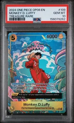 2024 ONE PIECE OP08-TWO LEGENDS TREASURE RARE #109 MONKEY D. LUFFY PSA 10 - Image 1