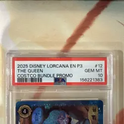 2025 DISNEY LORCANA EN P3-PROMO #12 THE QUEEN - MIRROR SEEKER PSA 10 - COSTCO - Image 3