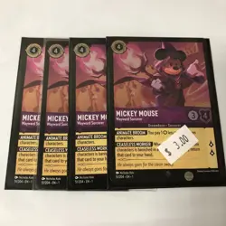 Foil Mickey Mouse Wayward Sorcerer First Chapter Disney Lorcana Playset 4x x4 - Image 2