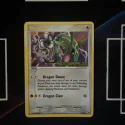 Pokemon TCG Rayquaza Emerald Holo Rare Card 9/106 Stamped LP-MP - Image 1
