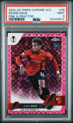 Desire Doue 2022-23 Topps Chrome UCC #48 Pink X-Refractor /250 Rookie RC PSA 9 - Image 1