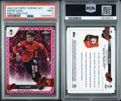 Desire Doue 2022-23 Topps Chrome UCC #48 Pink X-Refractor /250 Rookie RC PSA 9 - Image 3