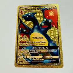 Pokemon Charizard GX 250HP Gold Foil Fan Art Card Parallel - Image 1