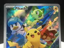 Pokemon Card Pikachu SVP027 Black Star Promo Scarlet and Violet Holo Lp - Image 5