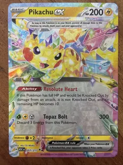 Pokemon TCG Pikachu EX 057/217 Ascended Heroes Double Rare NM Card - Image 1
