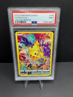 PIKACHU PSA 9 160/159 CROWN ZENITH FULL ART 2023 POKEMON SWORD & SHIELD - Image 1