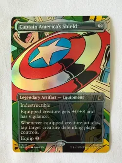 Captain America's Shield Foil Borderless Marvel Super Heroes Magic the Gathering - Image 1