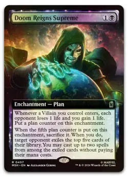 Doom Reigns Supreme (Extended Art) #407 (Foil) NM Marvel Super Heroes Magic MTG - Image 1
