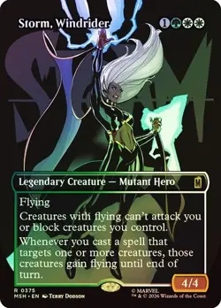 MTG Marvel Super Heroes MSH Storm, Windrider 0375 Borderless FOIL - Image 1