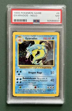 1999 Pokemon Base Set Gyarados Holo 6/102 PSA 7 NM WOTC Vintage - Image 1