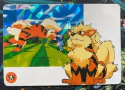 MP Rare Holo Arcanine Vintage Vending Sticker Prism Pokemon Japanese -G94 - Image 1