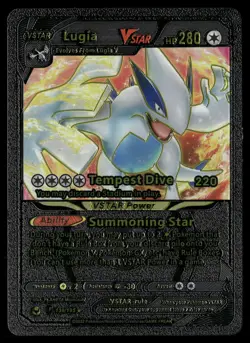 2022 Black Foil Custom Pokemon TCG Fan Art Lugia #139/195 - Image 1