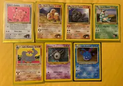 Pokemon Gym Challenge Neo Destiny Erika’s Clefairy Light M Brock’s Golem Unknown - Image 1