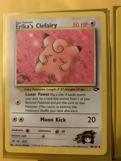 Pokemon Gym Challenge Neo Destiny Erika’s Clefairy Light M Brock’s Golem Unknown - Image 2