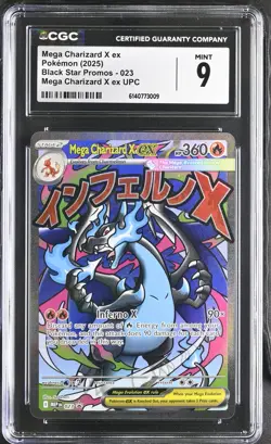 MEGA CHARIZARD X EX 023 UPC BLACK STAR PROMOS POKEMON CGC 9 MINT - Image 1