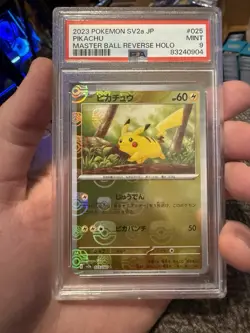 2023 Pokemon SV Japanese Pikachu Reverse Holo Master Ball Common #025/165 PSA 9 - Image 1
