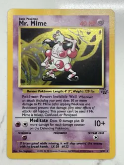 Pokemon TCG Mr. Mime 1999 Jungle Holo Rare #6/64 WOTC NM Vintage - Image 2