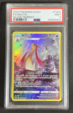 2022 Pokemon Sword & Shield Silver Tempest #TG02 Full Art Milotic PSA 9 - Image 1