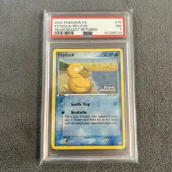 2004 Pokemon EX Psyduck Reverse Holo Foil Team Rocket Returns PSA 7 - Image 1