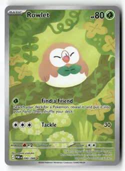 Rowlet 090/088 Holo Illustration Rare Perfect Order Pokemon Near Mint - Image 1