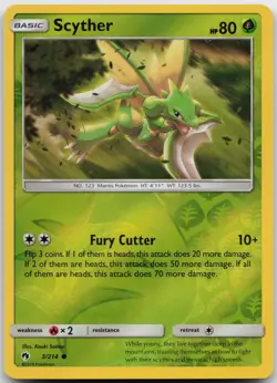 Scyther 3/214 Reverse Holo SM - Lost Thunder NM Pokemon TCG - Image 1