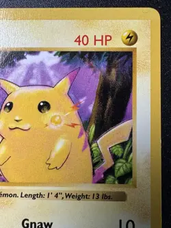 Shadowless Pikachu 58/102 Base Set Pokemon Card Yellow Cheeks Rare MP - Image 4