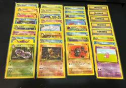 Pokemon FOSSIL 1st Edition Uncommon/Common Complete Set 31/62 LP/NM - Image 1