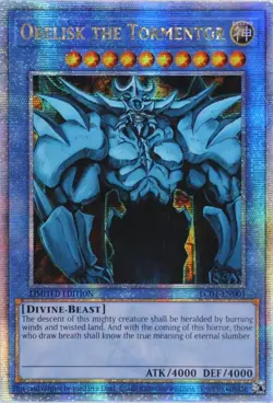 [Quarter Century Secret Rare] YuGiOh - Obelisk the Tormentor NM/M LC01-EN001 Ltd - Image 1