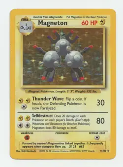 Pokemon TCG Magneton Base Set 9/102 Holo 1999-2000 Wizards Base Set - Image 1